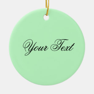ONLY COLOR / light mint + your text Ceramic Tree Decoration