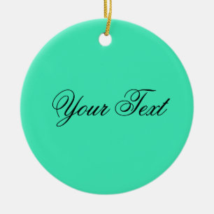ONLY COLOR / mint + your text Ceramic Tree Decoration