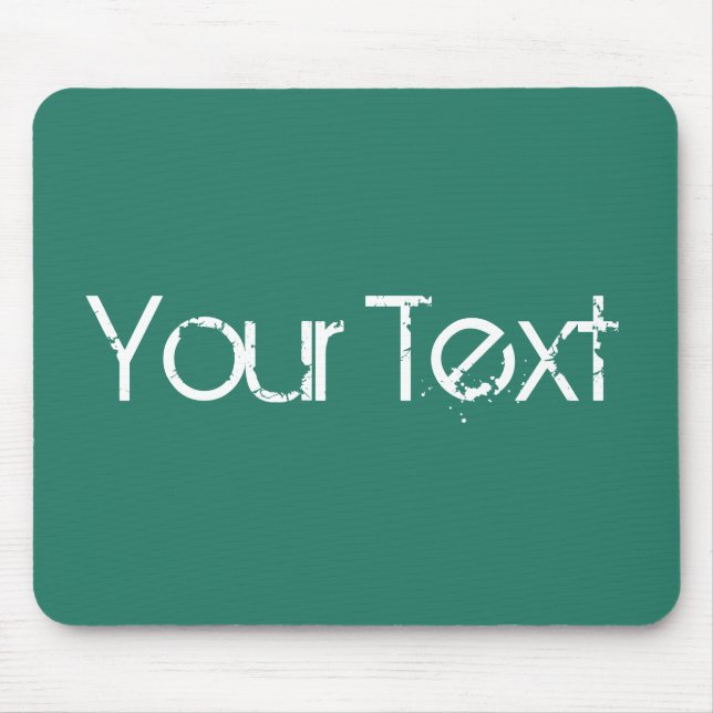 ONLY COLOR / ocean green + your text Mouse Pad (Front)