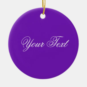 ONLY COLOR / purple + your text Ceramic Tree Decoration