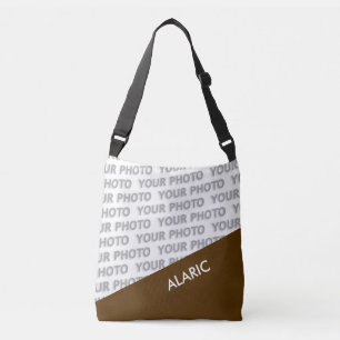 ONLY COLOR RECTANGLES - dark brown + your ideas Crossbody Bag