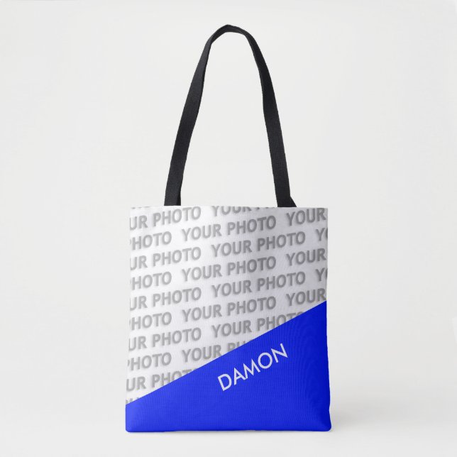 ONLY COLOR RECTANGLES - royal blue + your ideas Tote Bag (Front)