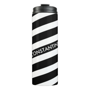 ONLY COLOR STRIPES - black + your backgr. & ideas Thermal Tumbler