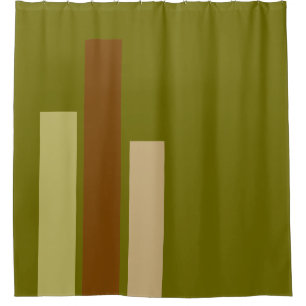 ONLY COLOR STRIPES - green brown mix + your backg. Shower Curtain