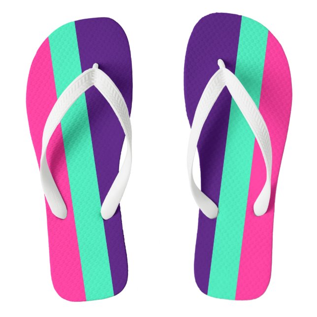 ONLY COLOR STRIPES - mint, pink Thongs (Footbed)