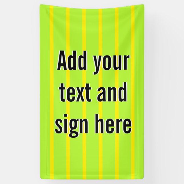ONLY COLOR STRIPES - spring green + your backg. Banner (Vertical)