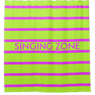 ONLY COLOR STRIPES - spring green + your backg. Shower Curtain