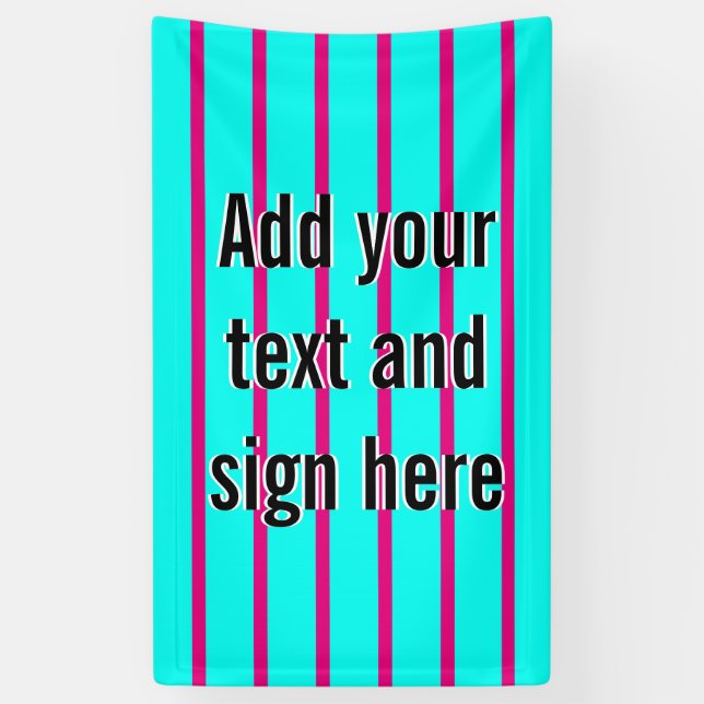 ONLY COLOR STRIPES - turquoise + your backg. Banner (Vertical)