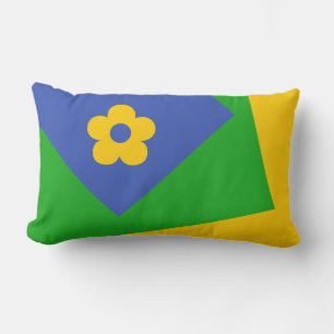 Only Colour Background - blue green + your ideas Lumbar Cushion