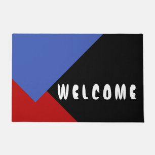 Only Colour Background - blue red + your ideas Doormat