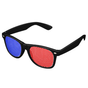 Only Colour Background - blue red + your ideas Retro Sunglasses