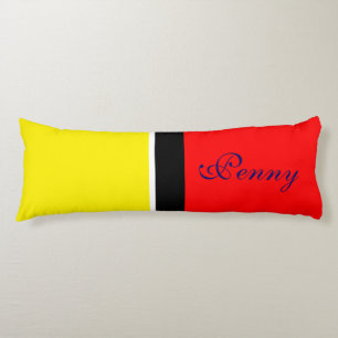 Only Colour Background - fire red + your ideas Body Cushion