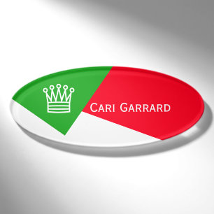 Only Colour Background - grass green white Name Tag