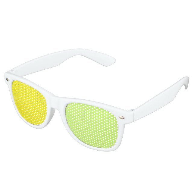 Only Colour Background - lemon & light green Retro Sunglasses (Angled)