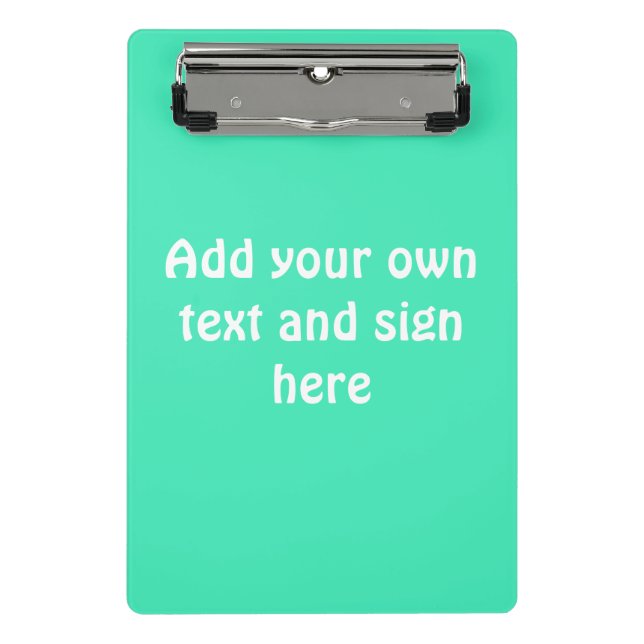 Only Colour Background - mint green + your ideas Mini Clipboard (Front)