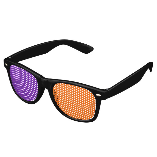 Only Colour Background - orange & purple Retro Sunglasses (Angled)