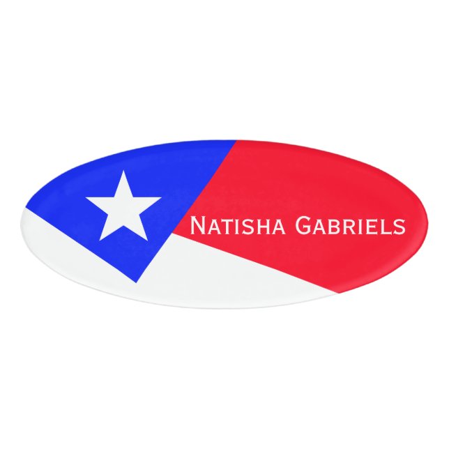 Only Colour Background - royal blue white Name Tag (Front)