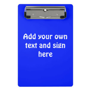 Only Colour Background - royal blue + your ideas Mini Clipboard