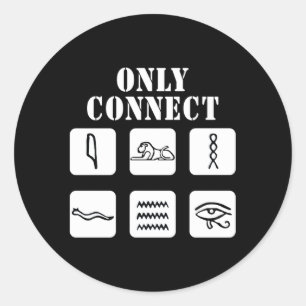 Only Connect Hieroglyphics Typewrite Classic Round Sticker