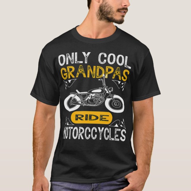 Only Cool Grandpas Ride illustration animal lover  T-Shirt (Front)