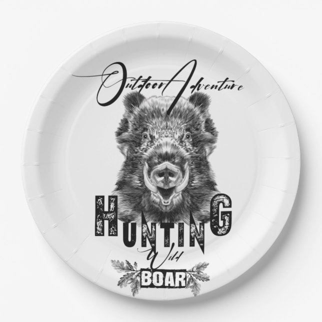 Only for real hunters paper plates  (Front)