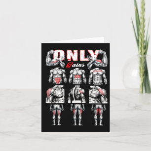 Only Gains Bodybuilding Workout Gym1 Card