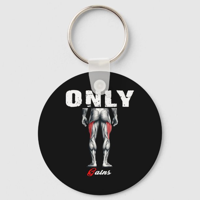Only Gains Bodybuilding Workout Gym2  Key Ring (Front)