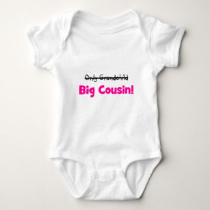 Only Grandchild -> BIG COUSIN! (pink) Baby Bodysuit