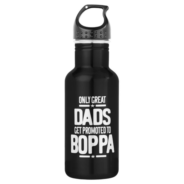 Only Great Dads Get Promoted To Boppa 532 Ml Water Bottle (Front)