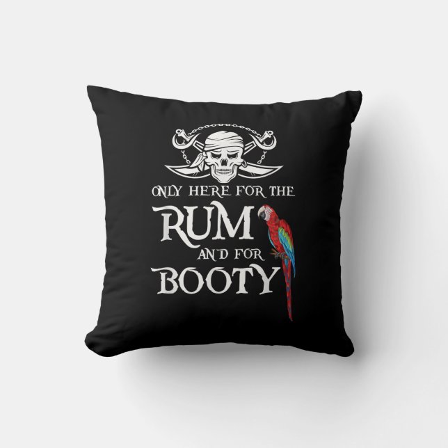 Only Here   Rum And  Booty Pirate & Parrot Pirate Cushion (Front)