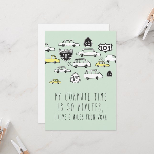Only in Silicon Valley Greeting Card: Commute Card (Front/Back In Situ)