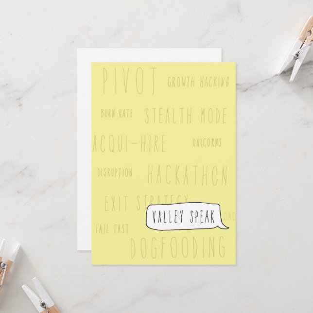 Only in Silicon Valley Greeting Card: Valley Speak Card (Front/Back In Situ)