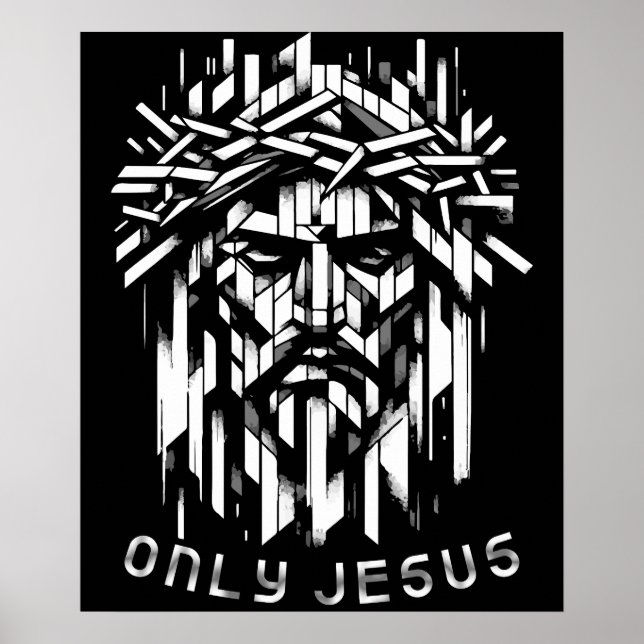 Only Jesus - Abstract Geometric Art Poster (Front)