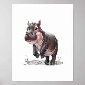 ONLY MOO DENG ART T-Shirt Poster