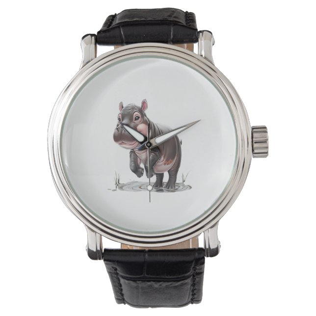 ONLY MOO DENG ART T-Shirt Watch (Front)
