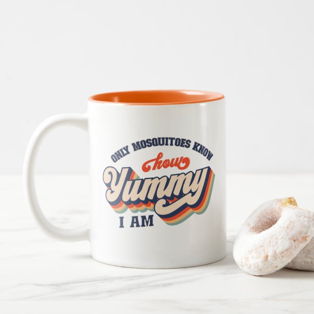 Only mosquitoes know how yummy I am Two-Tone Coffee Mug (With Donut)