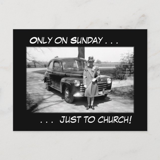 Only on Sunday . . . Postcard (Front)