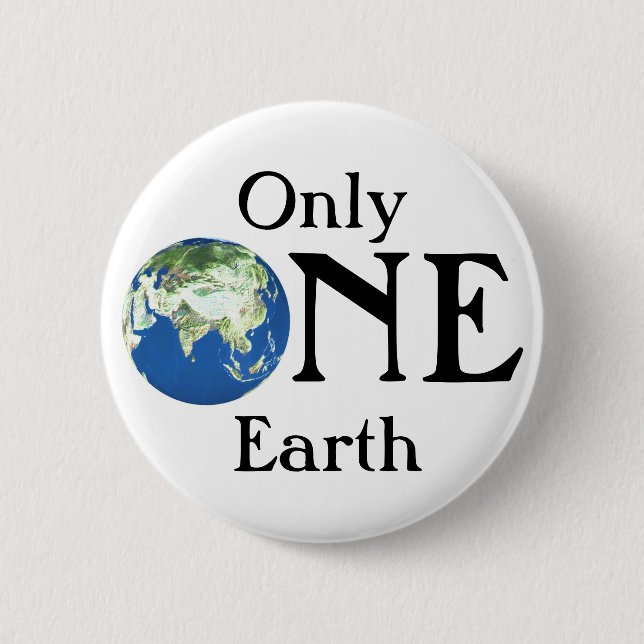 Only one Earth 6 Cm Round Badge (Front)