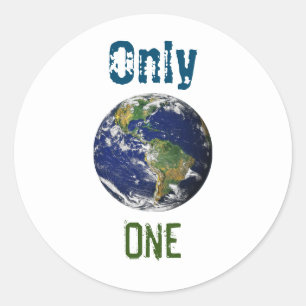 Only One Earth Climate Change Awareness Classic Round Sticker