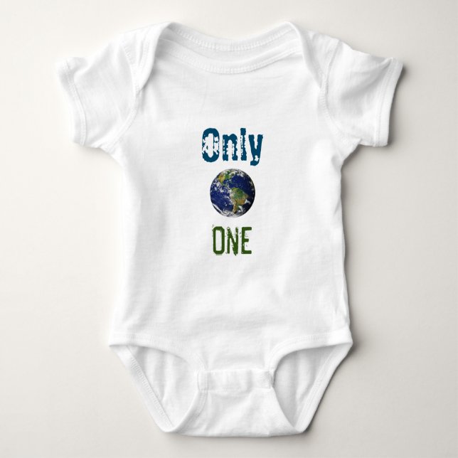 Only One Earth Protect the Planet Awareness Baby Bodysuit (Front)