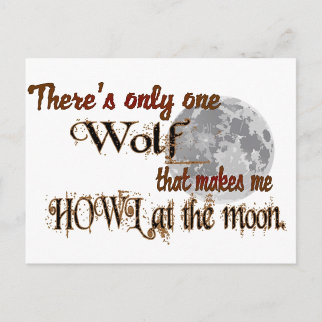 Only one wolf for me postcard (Front)