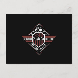 Only Our Individual Faith In Freedom Announcement Postcard