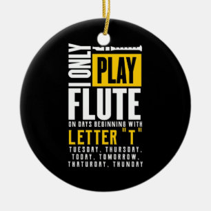 Only Play Flute Ceramic Ornament
