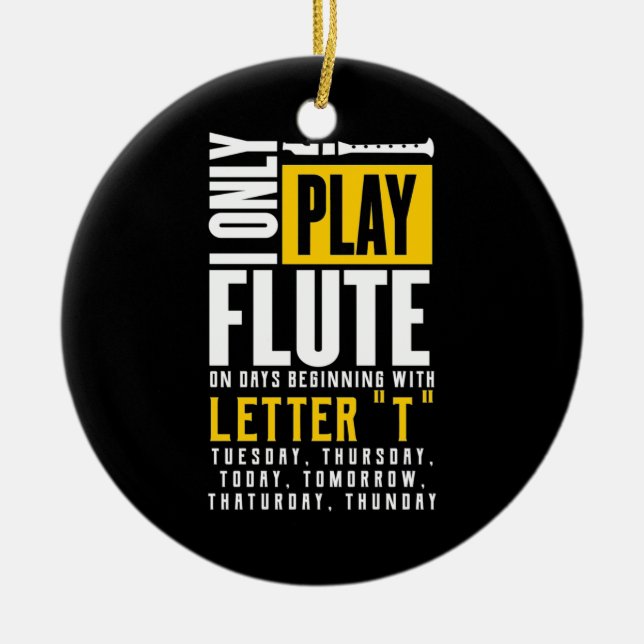 Only Play Flute Ceramic Ornament (Front)