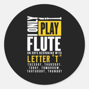 Only Play Flute Classic Round Sticker