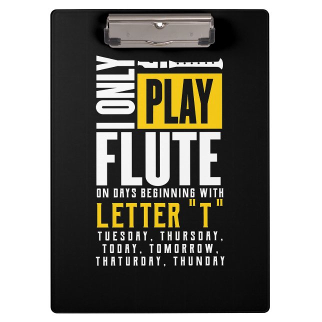Only Play Flute Clipboard (Front)