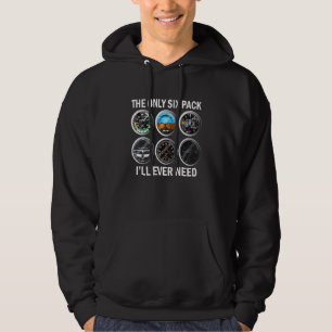 Only Six Pack Pilot Aeroplane Flight Usaf Vet Hoodie