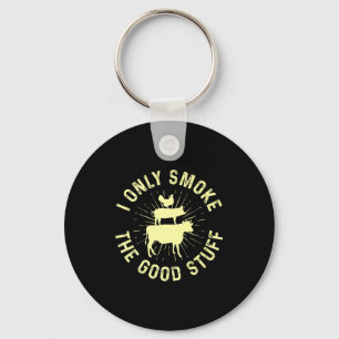 Only smoke good stuff grilling pitmaster cow pig key ring