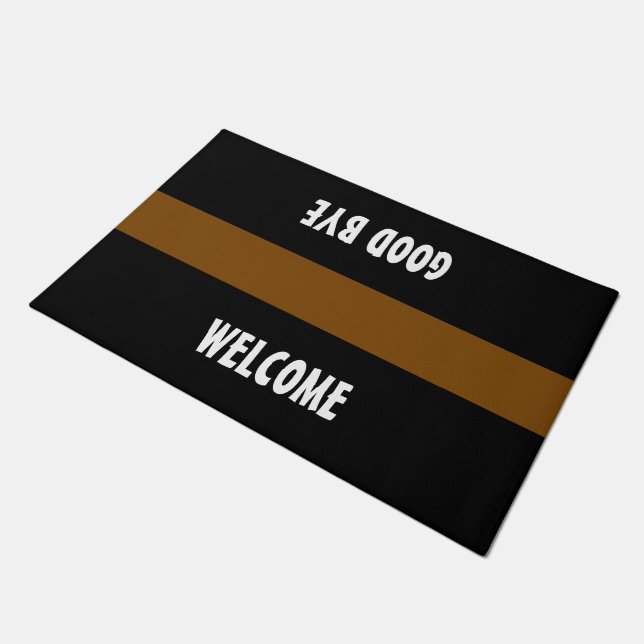 Only Stripes brown + your background & ideas Doormat (Angled)