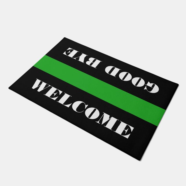 Only Stripes grass green + your background & ideas Doormat (Angled)